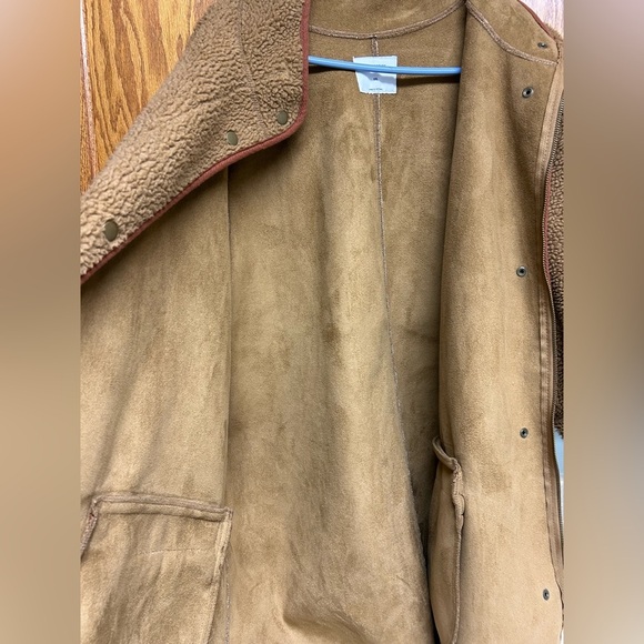 Old Navy Brown Teddy Jacket Cozy Mid-Length - Picture 3 of 4